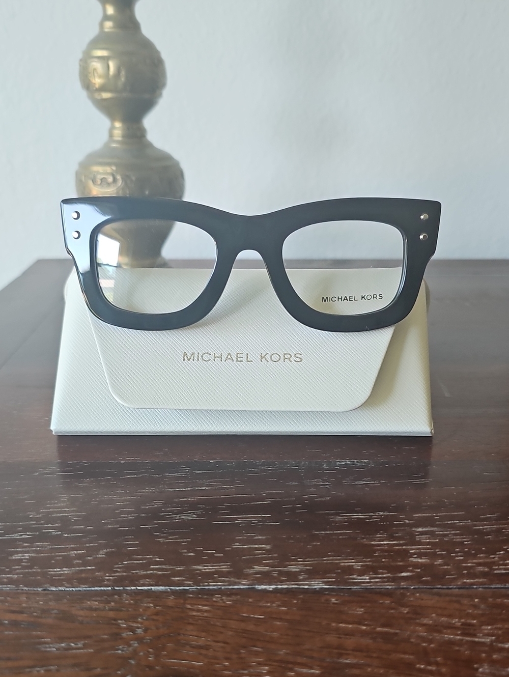 ●●MICHAEL KORS "CORAL GABLES" MK4180 BLACK GLOSSY RECTANGULAR EYE FRAMES NIC●● - Picture 2 of 9